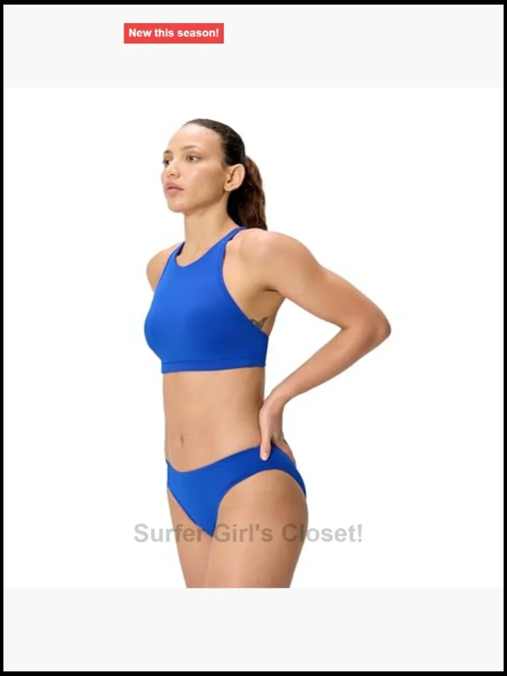 High Neck Tank Top Bikini Top with Removable Cups Chlorine Resistant